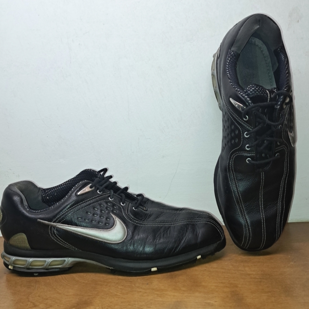 Nike Mens Air Max Revive Golf Shoes Cleats Black White Low Top Spikes Size 10W